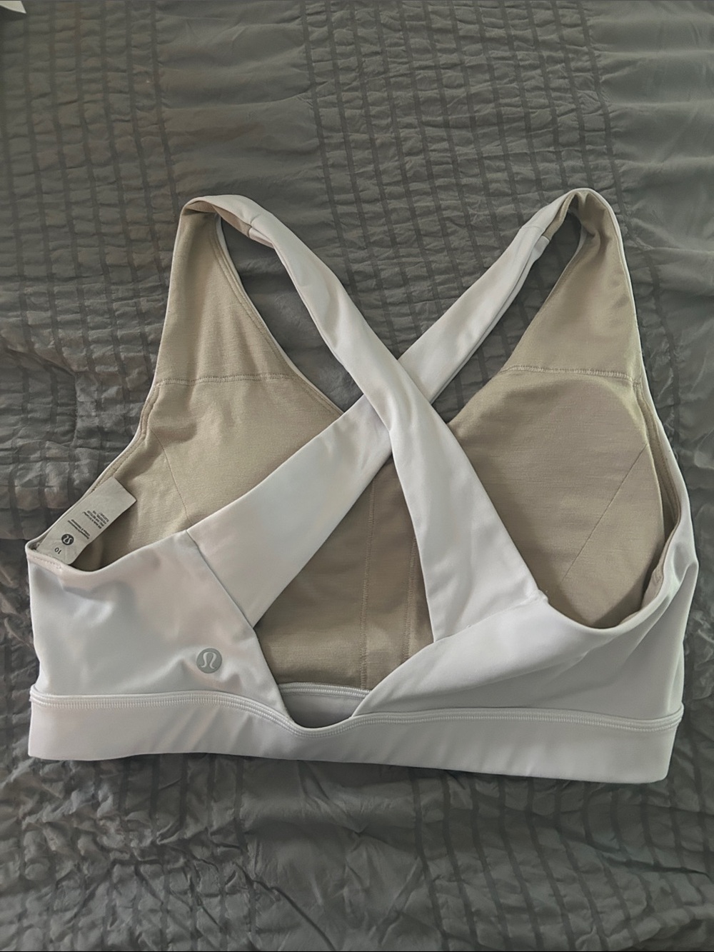 Lululemon White Cross-Back Sports Bra